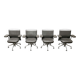 Postmodern swivel chairs model AC2 in leather by Antonio Cittero for Vitra, 1990s, set of 4.