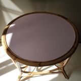 Vintage rattan round table