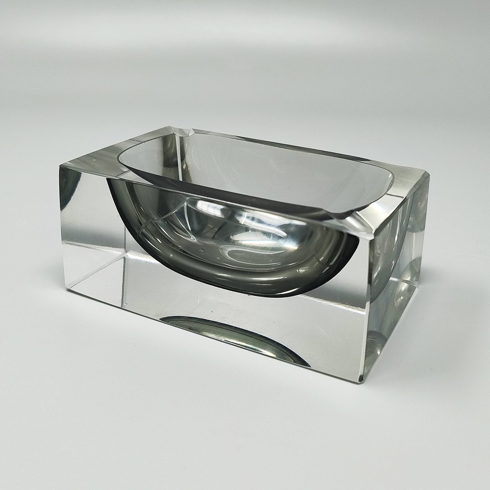 0s Stunning Grey Ashtray or Catchall By Flavio Poli for Seguso.