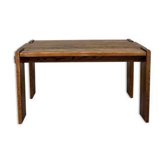 Brutalist oak mid-century belgium dining table