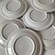 6 vintage Italian Quadrifoglio dessert plates with forget-me-not decoration.