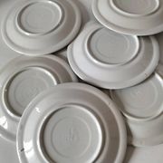 6 vintage Italian Quadrifoglio dessert plates with forget-me-not decoration.