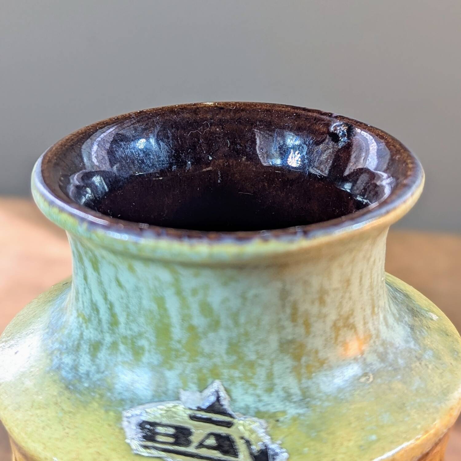 West Germany Bay 60-14 vase, vintage ceramic, geometric decoration