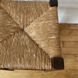 Wooden stool and antique straw