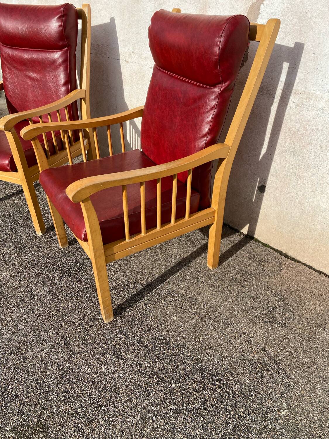 Pair of Baumann leather armchairs