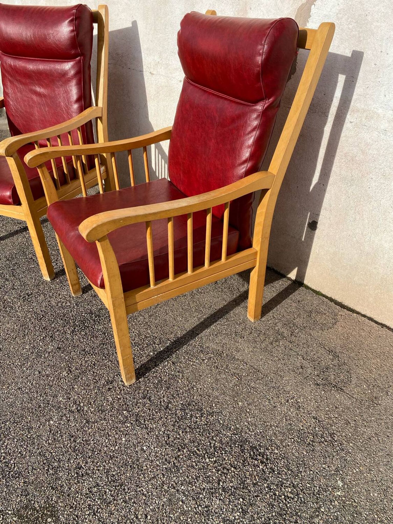 Pair of Baumann leather armchairs