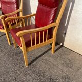 Paire de fauteuils cuir baumann