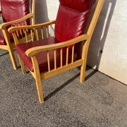 Pair of Baumann leather armchairs