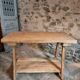 Old French work table / kitchen island / console, beech and chestnut, circa 1930–1950