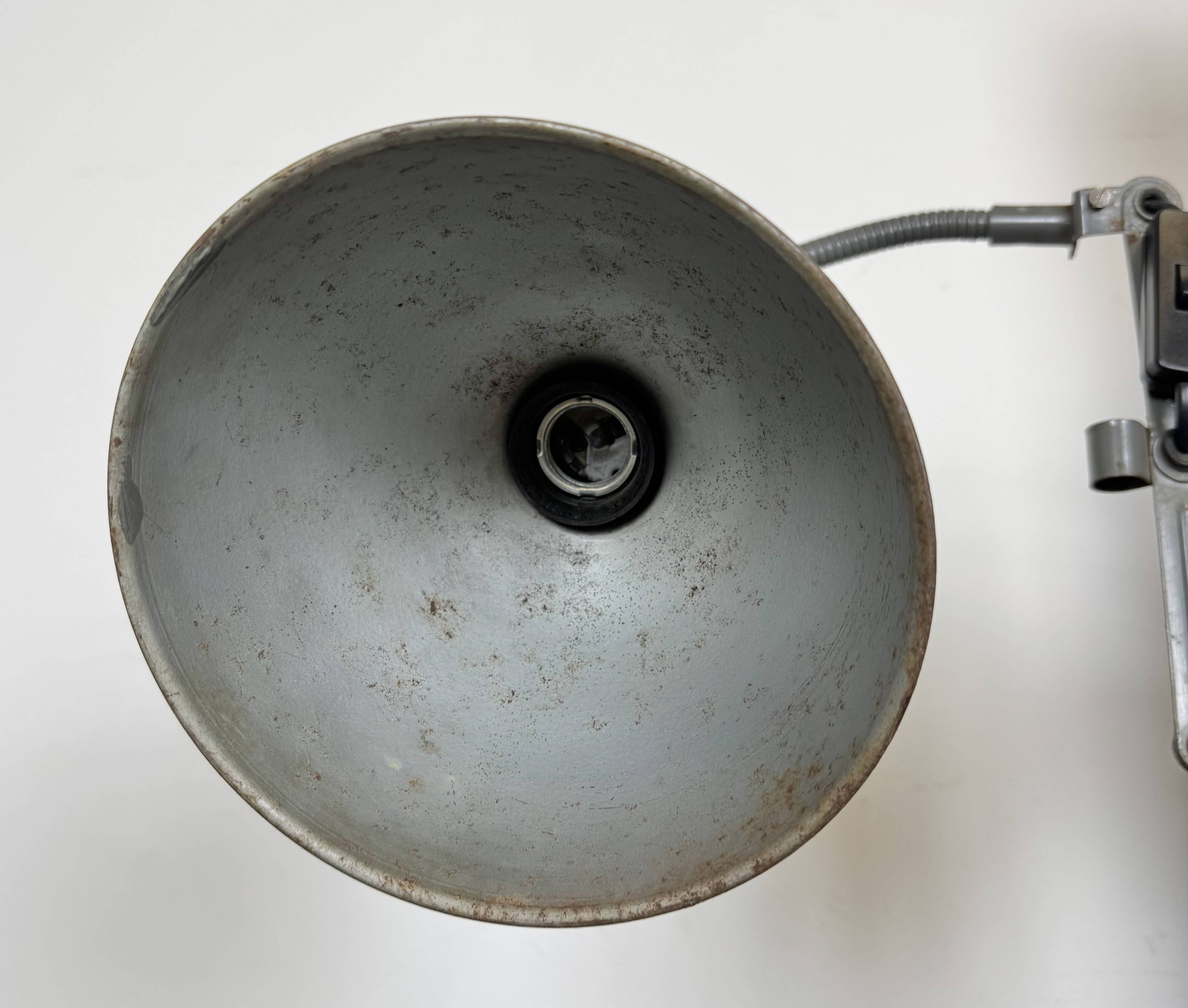 Grey Industrial Scissor Wall Lamp from Elektroinstala, 1960s