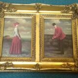 Diptyque couple of old English golfers