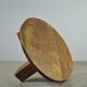 BRUTALIST / massive oak round coffee table / 1970s