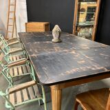 Old oak bookcase table 8 drawers