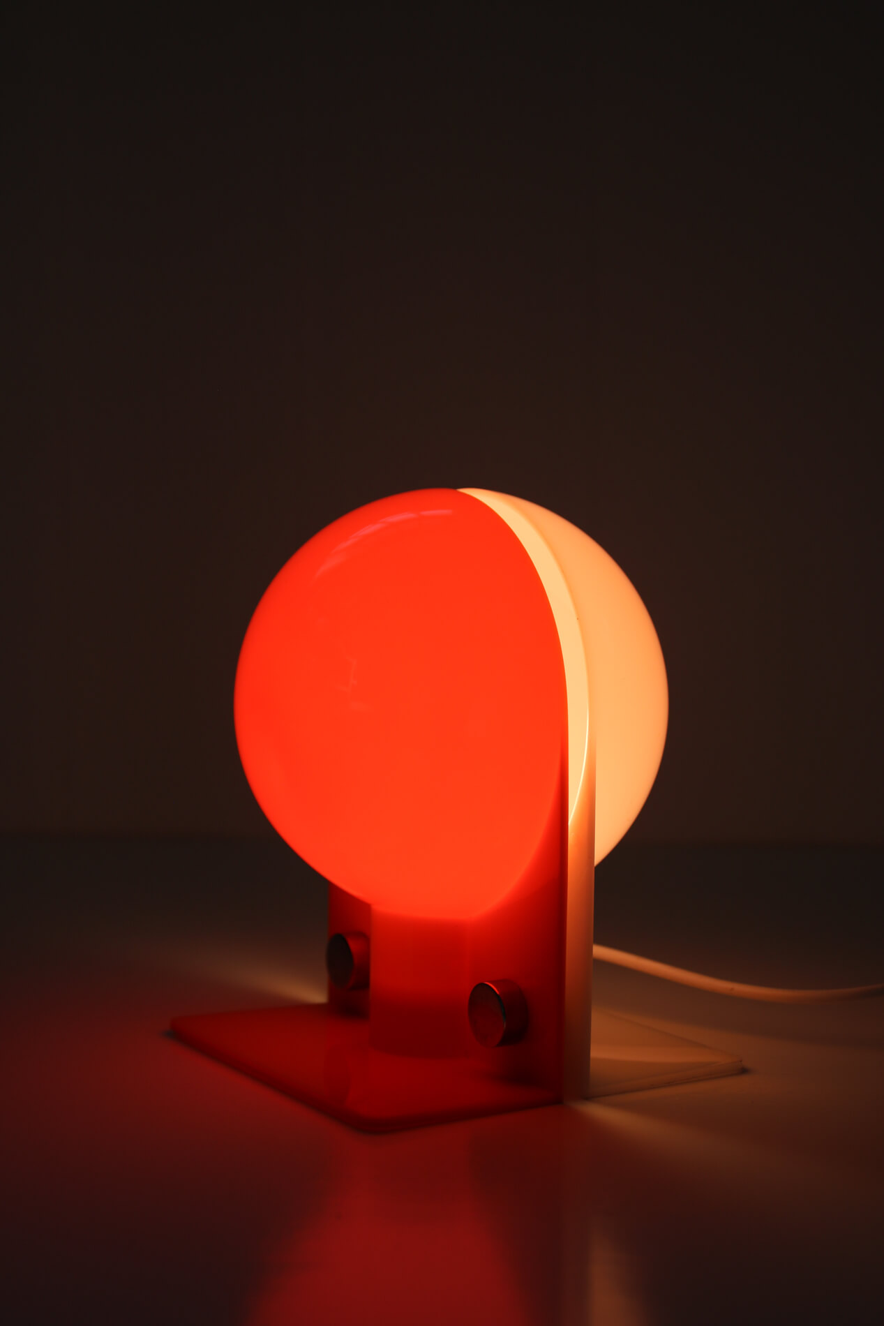 Space Age orange table lamp from Sergio Brazzoli for Guzzini, 1970s