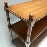 Rectangular Durmast Etagere / Console Tabe with Two Shelves, Italy