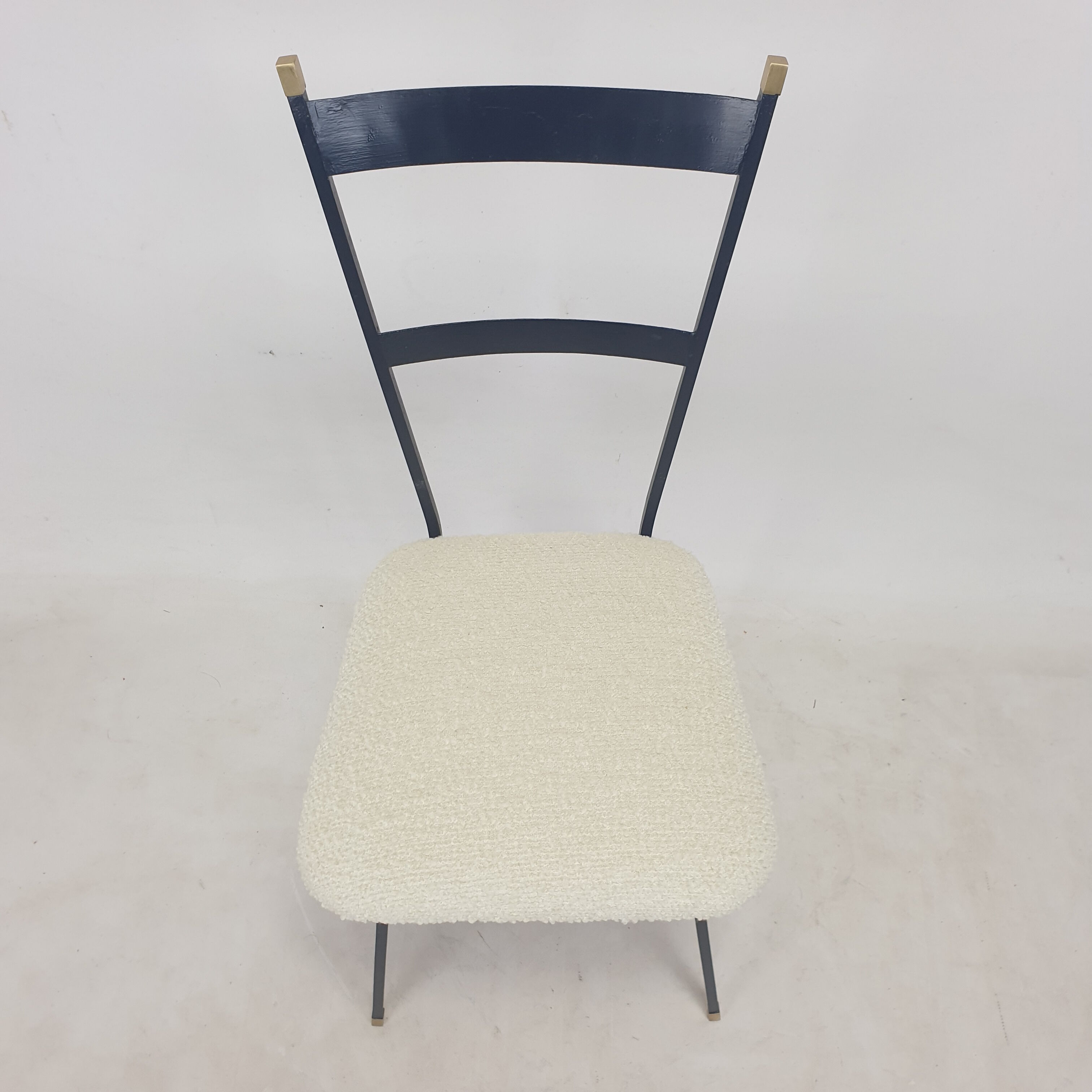 Set of 2 Italian Metal and Brass Chairs, 1960's