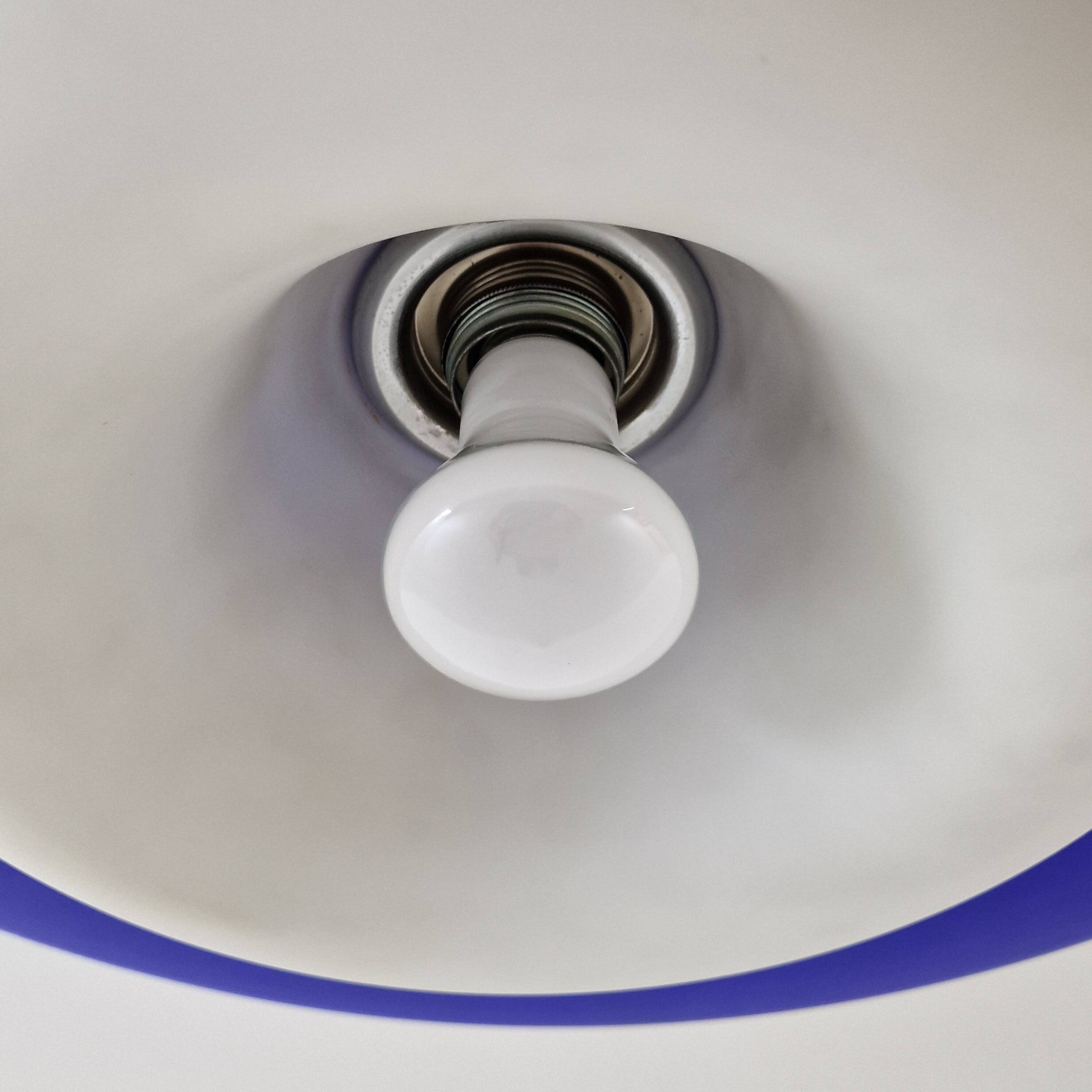 "Bauta" Murano Glass Pendant Lamp by Vistosi, Italy 1980s