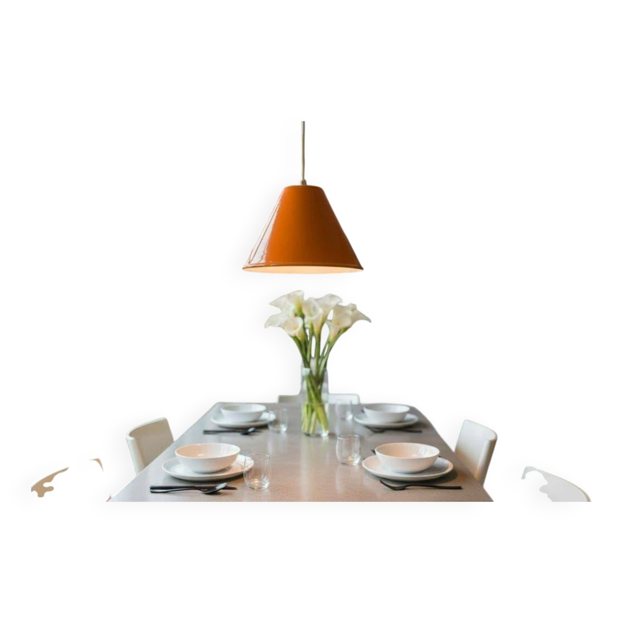 Vintage orange metal pendant light