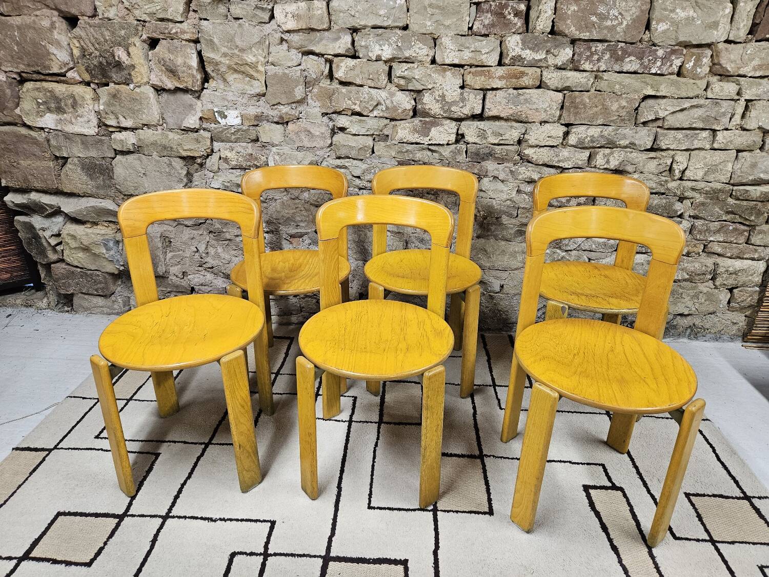 Lot of vintage bruno rey 1970" chairs