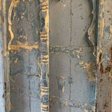 Blue patinated indian door with carved frame