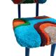 Mid-century chair with manual tufting, blue wood, Rajmund Halas, Poland, 1960s