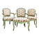 3 fauteuils en bois laqué de style Louis XV, XIXème siècle
