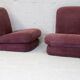 Pair of "eggplant" armchairs, France, circa 1970