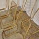 Set of 6 Vintage Gold Chrome Dining Chairs: Italian Mid-Century Design