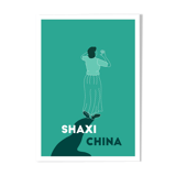 Menade - Shaxi, China - Illustration. A4 21 x 29.7. China, travel, dancer, dance