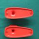 Pair of Patère coat rack Syla France plastic orange design 70s