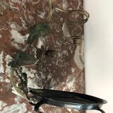 Display of plants and candlesticks in metal - leaves and grapes - French creation