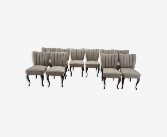 Ensemble de dix chaises à manger des années 1920 , Tchécoslovaquie