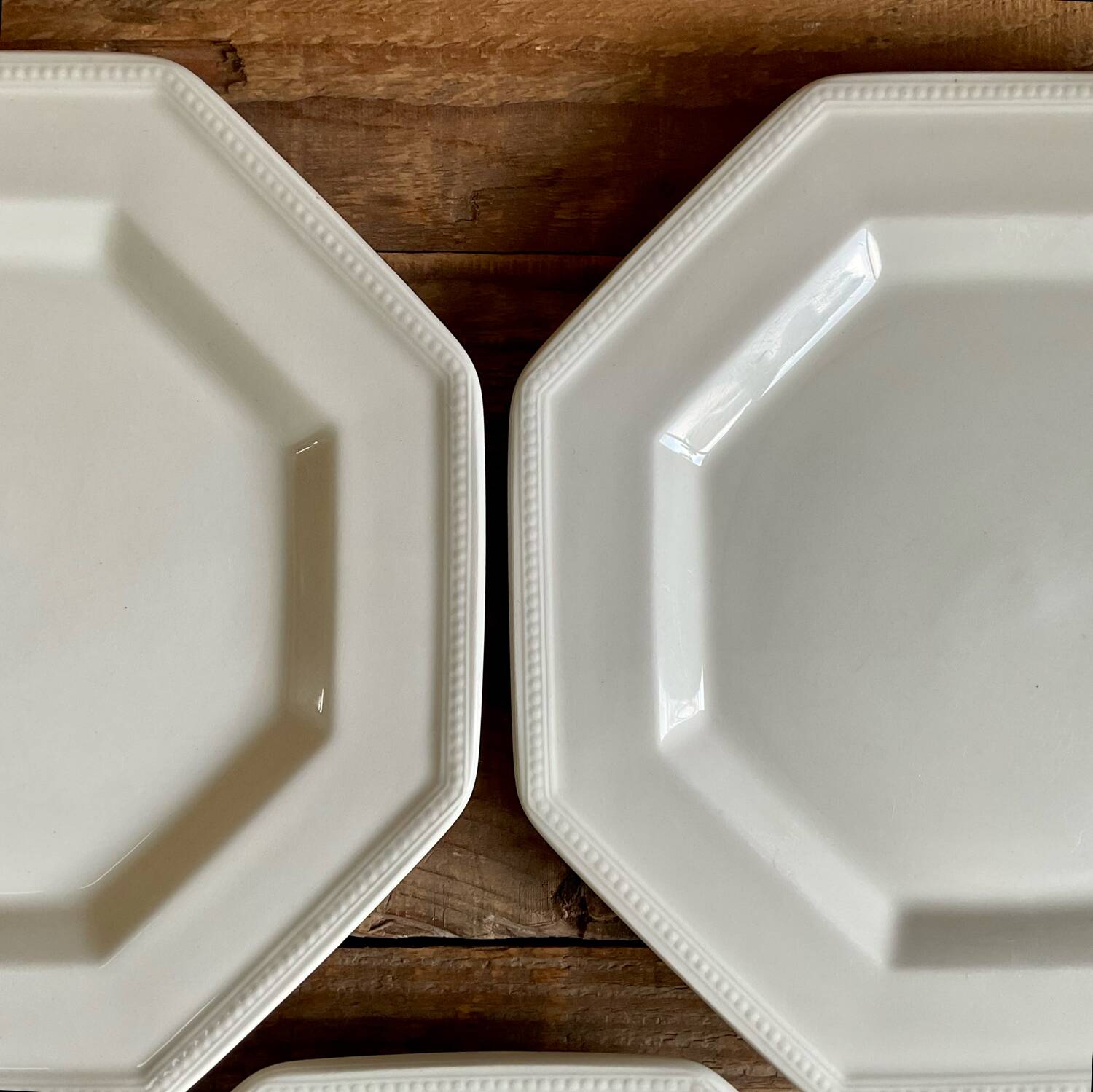 3 Johnson Brothers England Beaded Dessert Plates