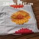Vintage Flower Power tablecloth with large floral patterns — 1970s