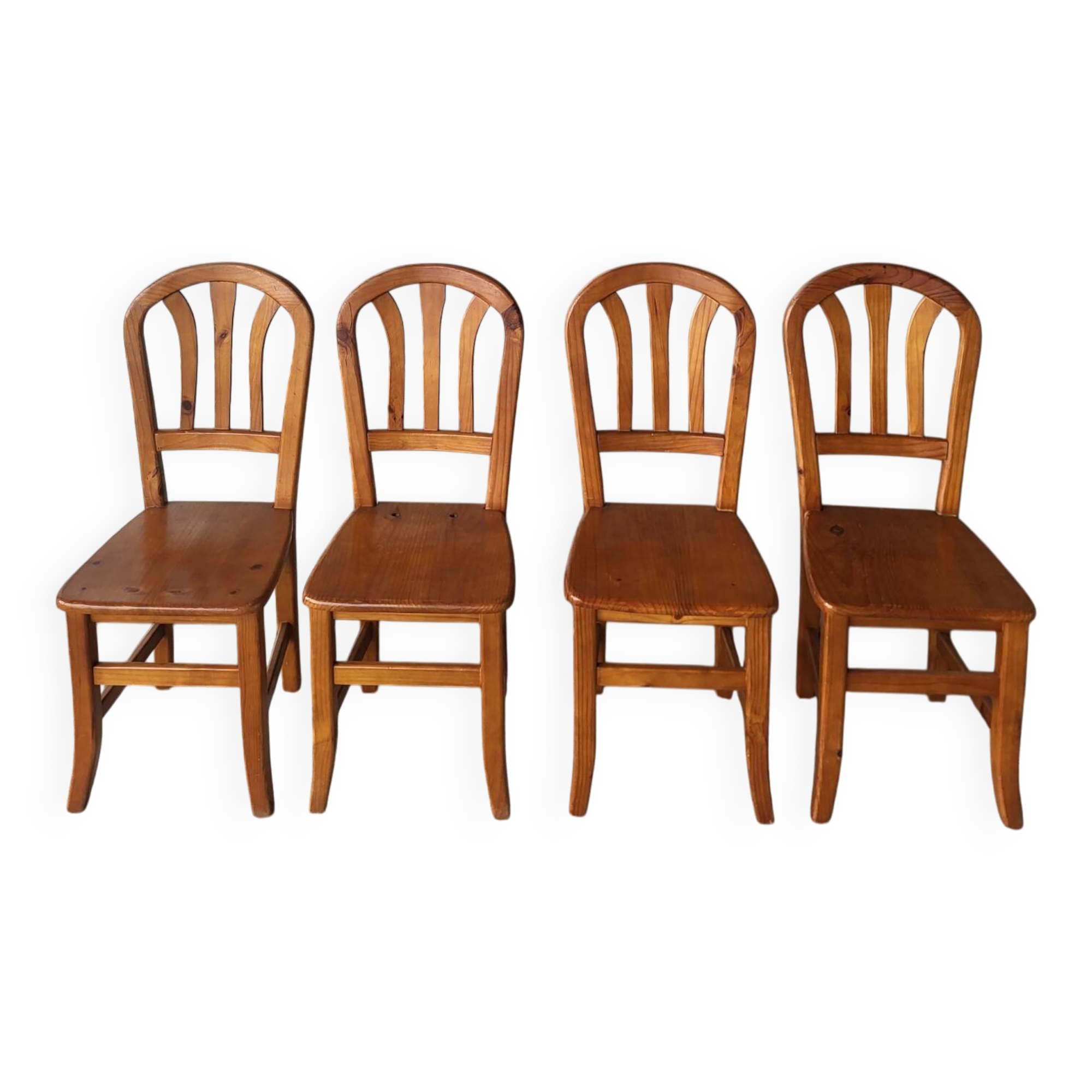 Set of 4 vintage solid wood chairs