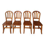 Set of 4 vintage solid wood chairs