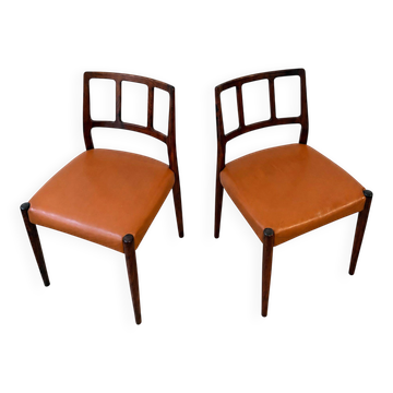 Chair in rosewood and leather by Johannes Andersen