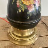 19th century ceramic lamp base, 2 m fabric cable