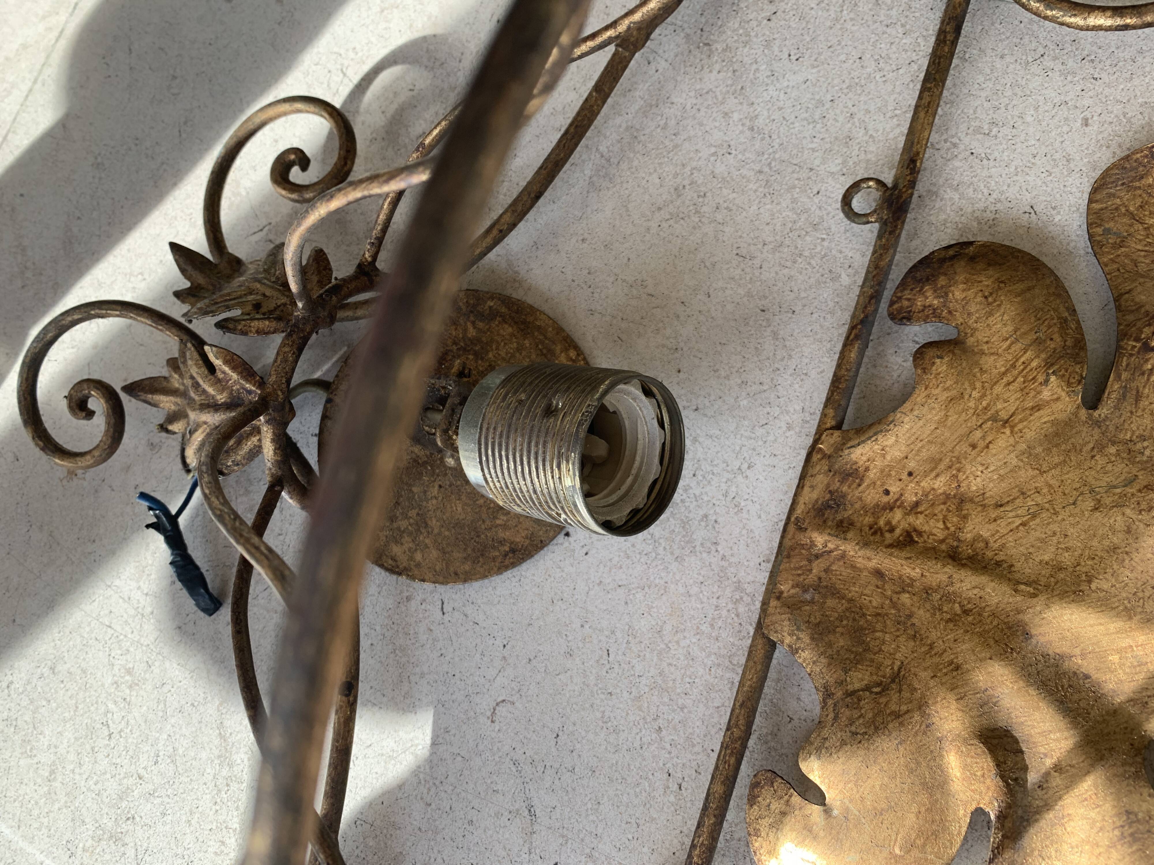 Set of gold wall lights