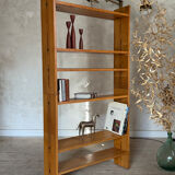 Vintage freestanding bookshelf in solid oak