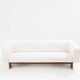 Italian Brutalist sofa in walnut and chenille velvet circa 1960