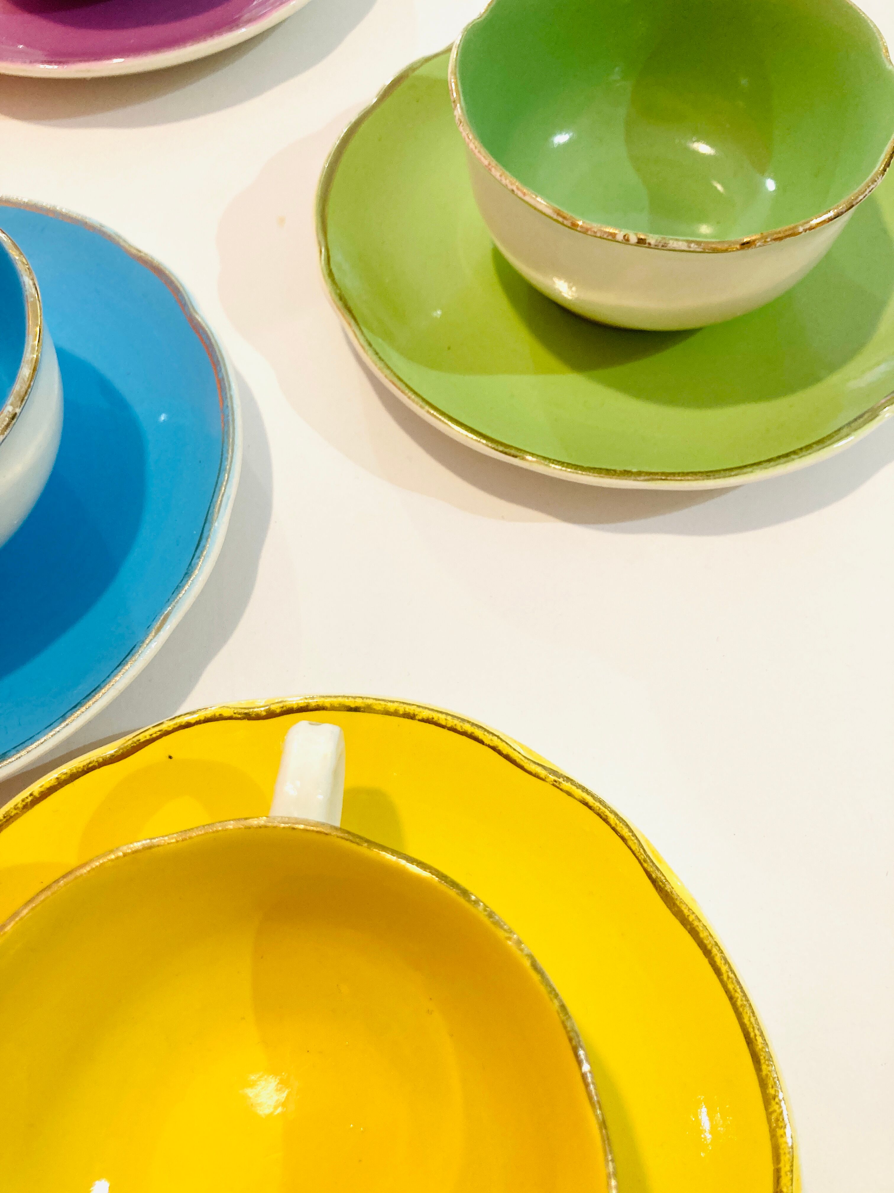 5 cups digoin sarreguemines france pastel 50