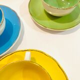 5 cups digoin sarreguemines france pastel 50