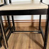 Paire de chaises noires + simili blanc