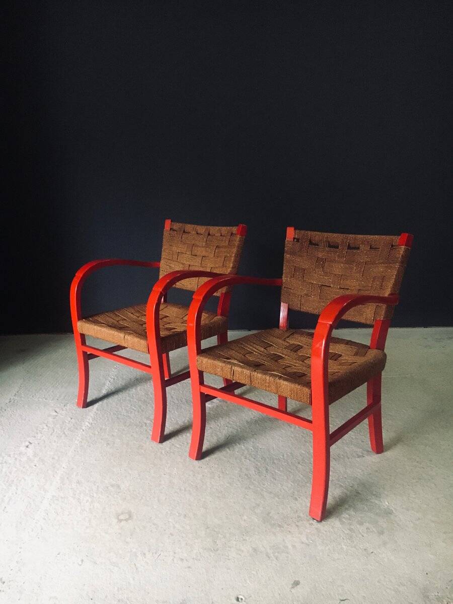 Mediterranean Armchairs, France, 1950s, Set of 2