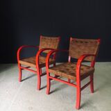 Mediterranean Armchairs, France, 1950s, Set of 2