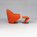 80s lounge fauteuil and ottoman for leolux