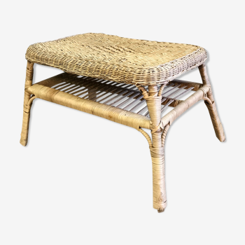 Double-plated wicker coffee table