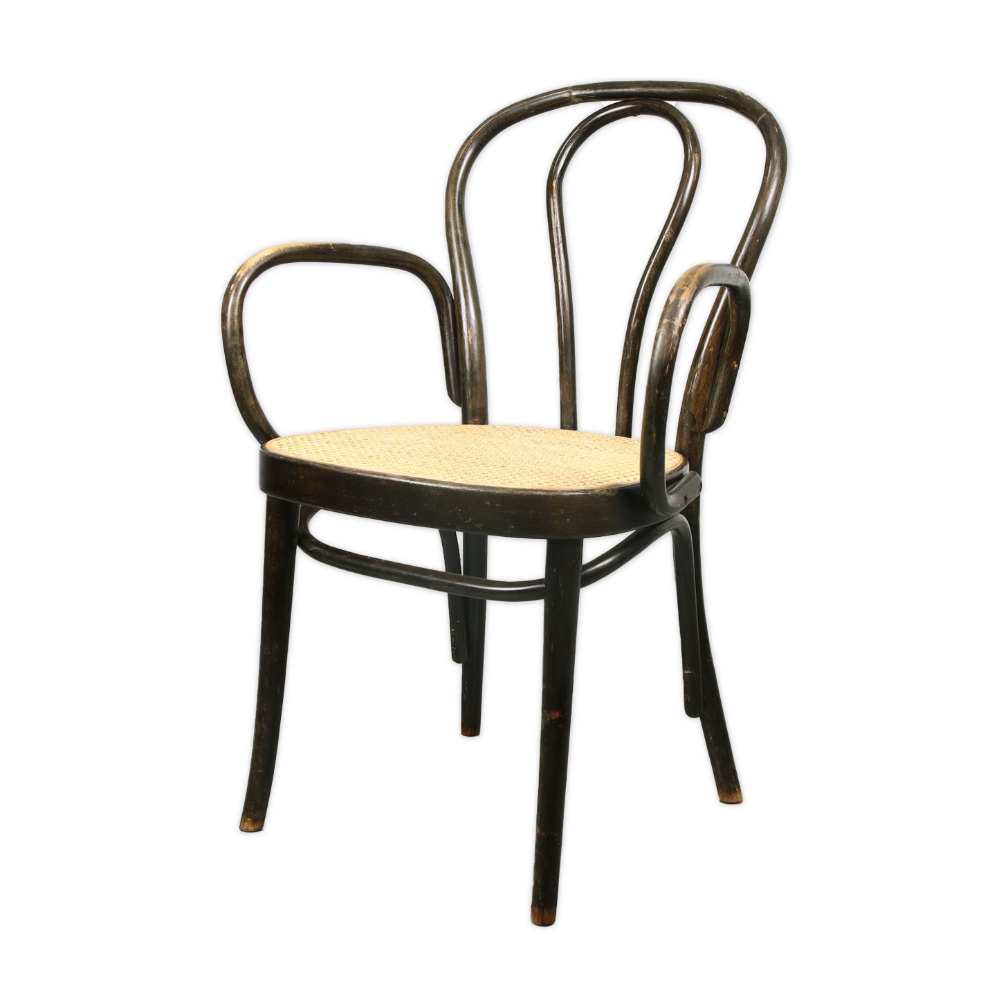 Vintage Bentwood Wide Seat and Arms Bistro Chair