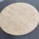 Renovated Scandinavian dining table in solid oak with a central leg from the 1970s.
